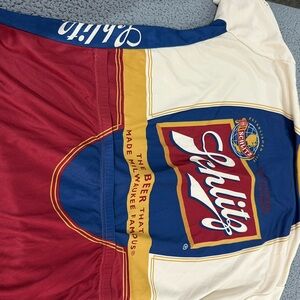 Schlitz  Cream and Blue Cycling Jersey